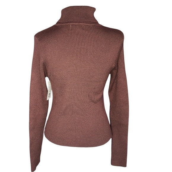 Jon & Anna Brown Ribbed Turtleneck Sweater Large - Picture 2 of 4